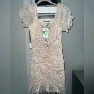 Floral nude dress with baby pink flowers 💖✨